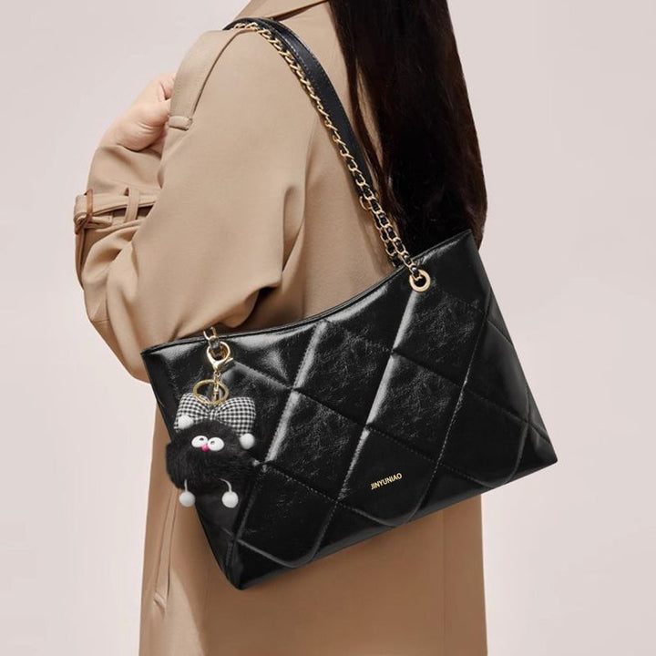 Quilted Patent Leather Tote Bag Kalsten