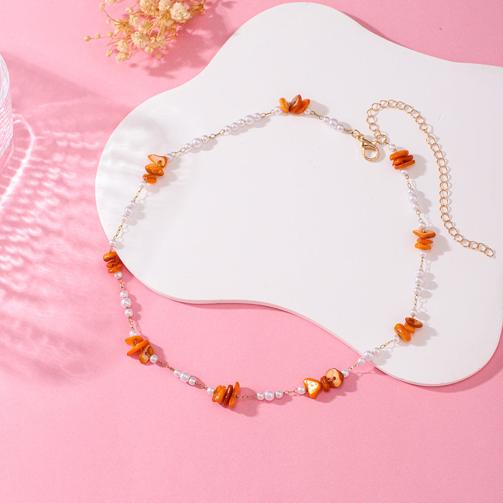 Elegant Floral Beaded Necklace Kalsten