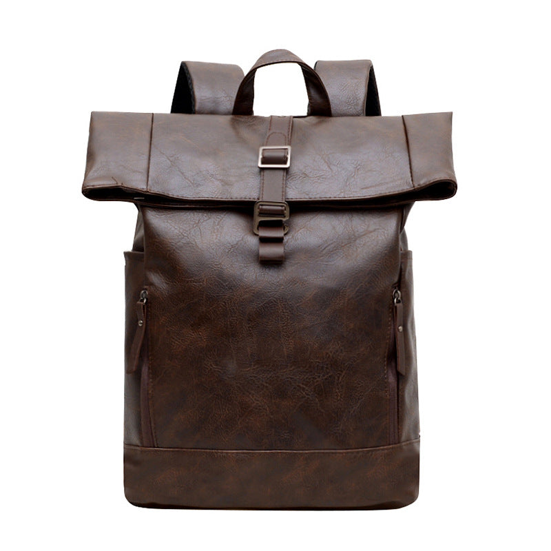 Vintage Leather Rolltop Backpack Kalsten