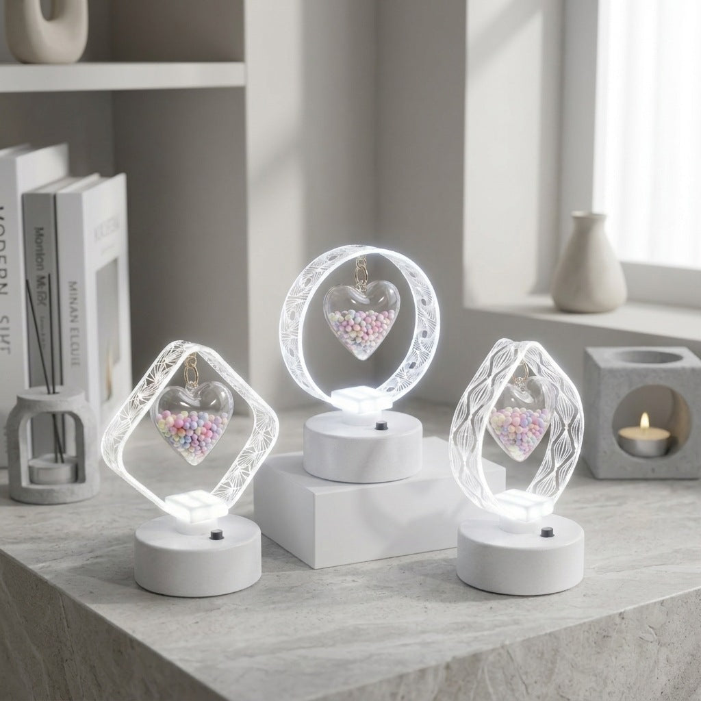 Heart-shaped LED table lamp