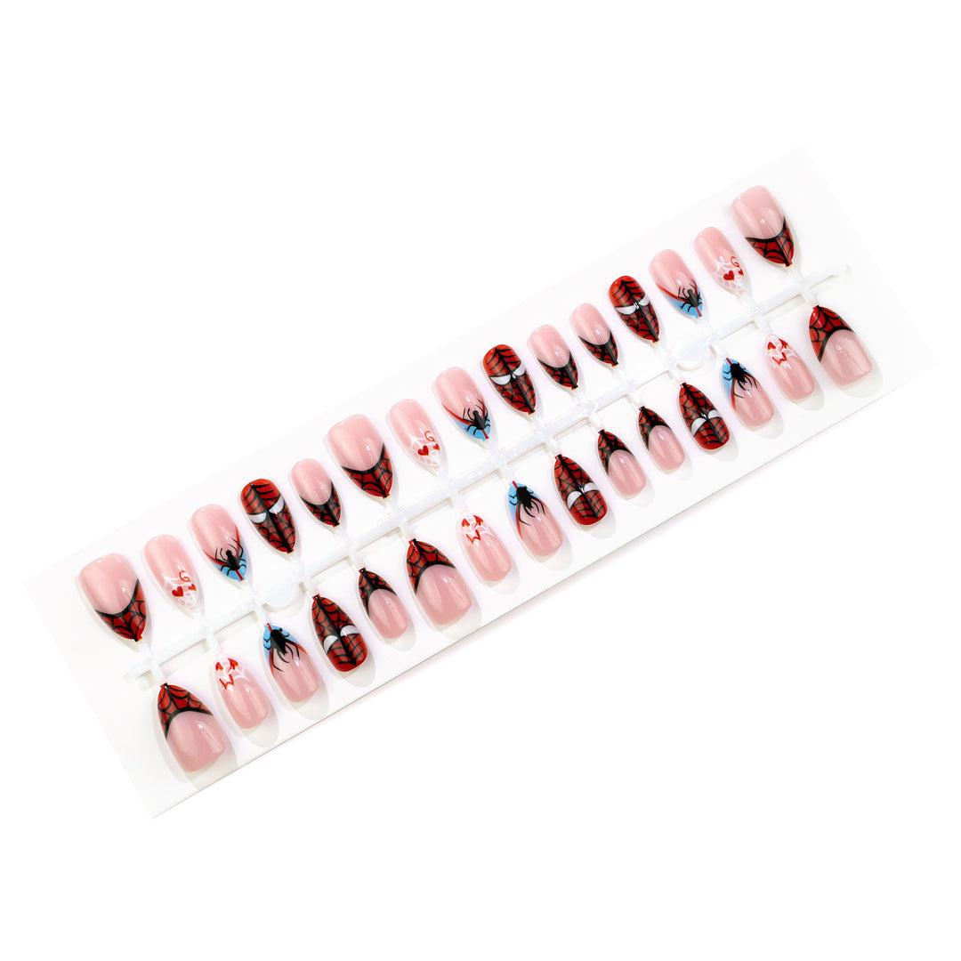 Halloween-Themed Spider and Web Press-On Nail Set
