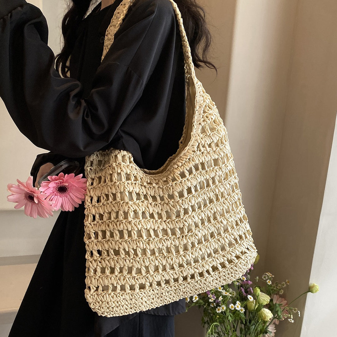 Handcrafted Woven Straw Tote Bag