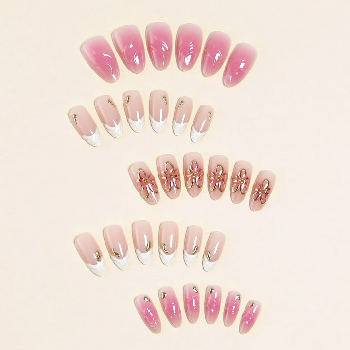 Artificial nails with floral design and glamorous accents Kalsten