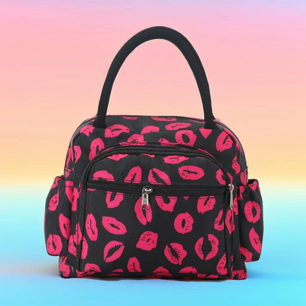 Insulated Cat Print Lunch Cooler Bag Kalsten