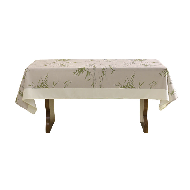 Rectangular tablecloth made of easy-care cotton blend with subtle bamboo print Kalsten
