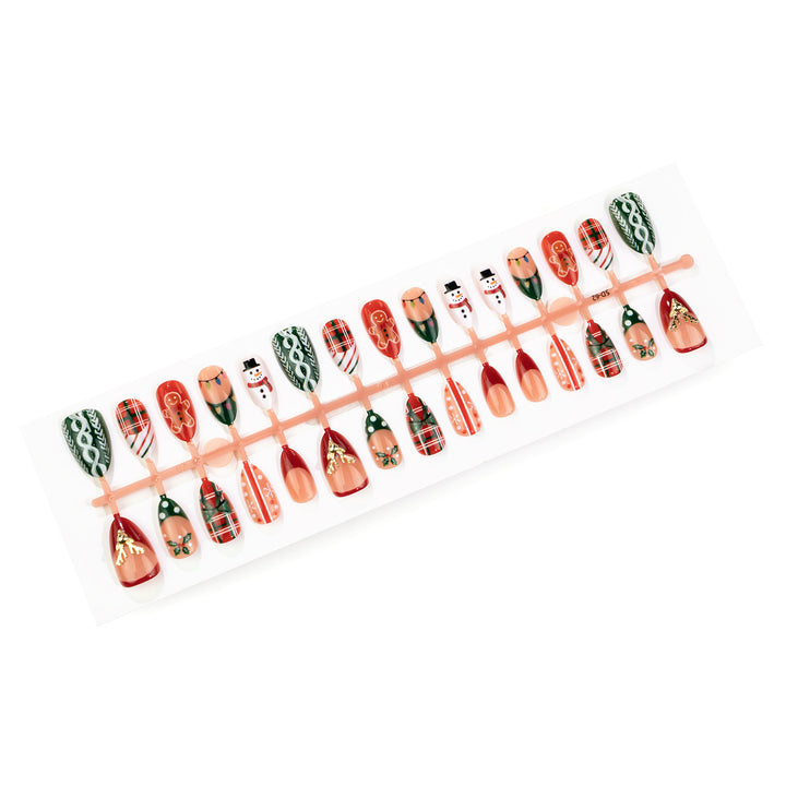 Festive Manual Press-On Nail Art Set