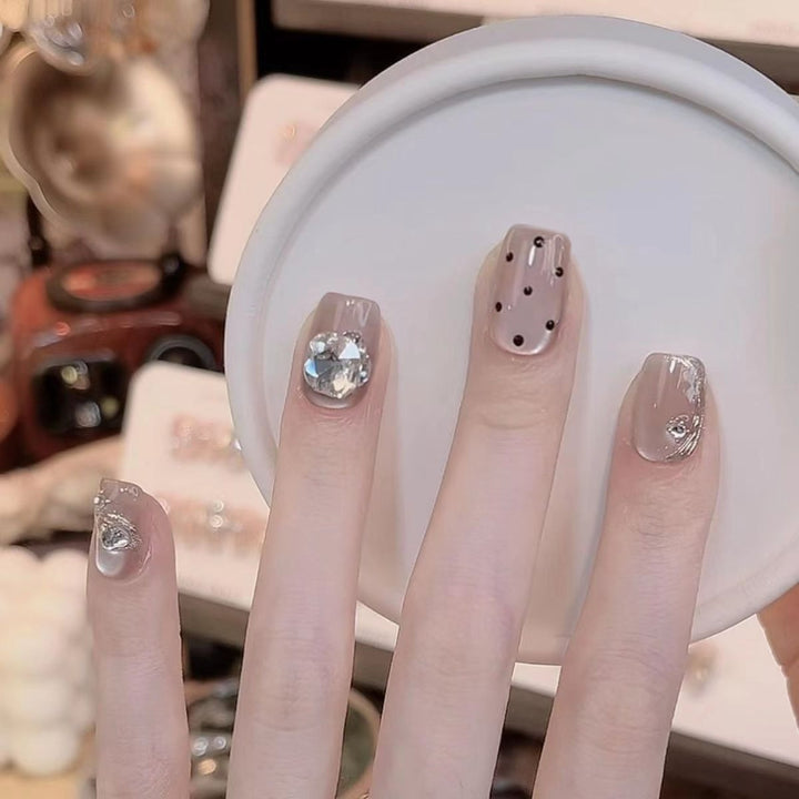 Premium Crystal-Decorated Press-On Nail Set Kalsten