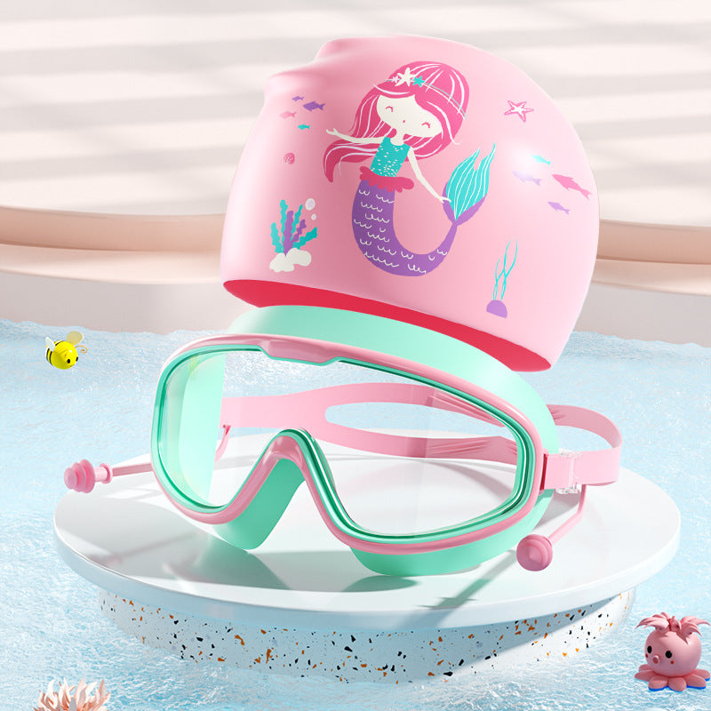 Kids Dinosaur-Themed Swim Mask and Cap Set Kalsten