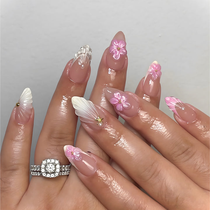 Floral-Designed Press-On Nails Kalsten