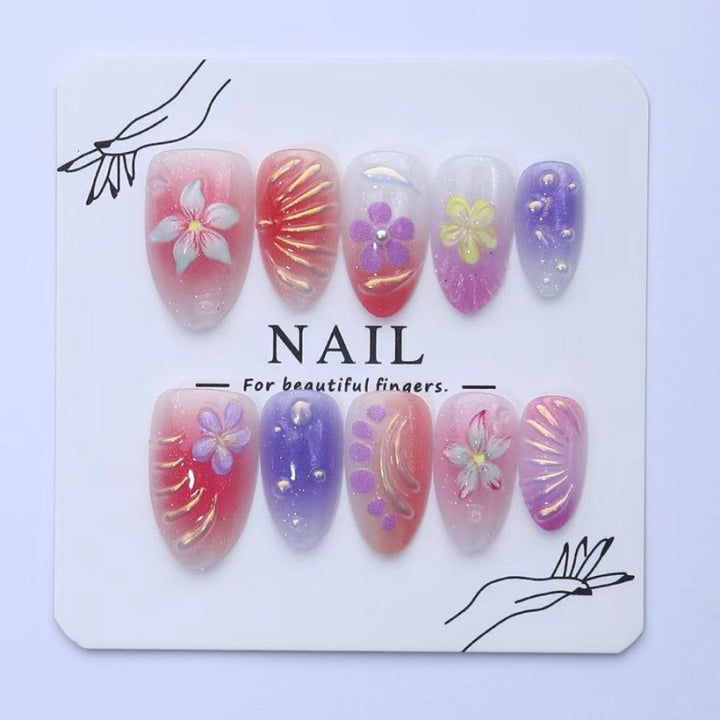 Artistic Floral Press-On Nail Collection Kalsten