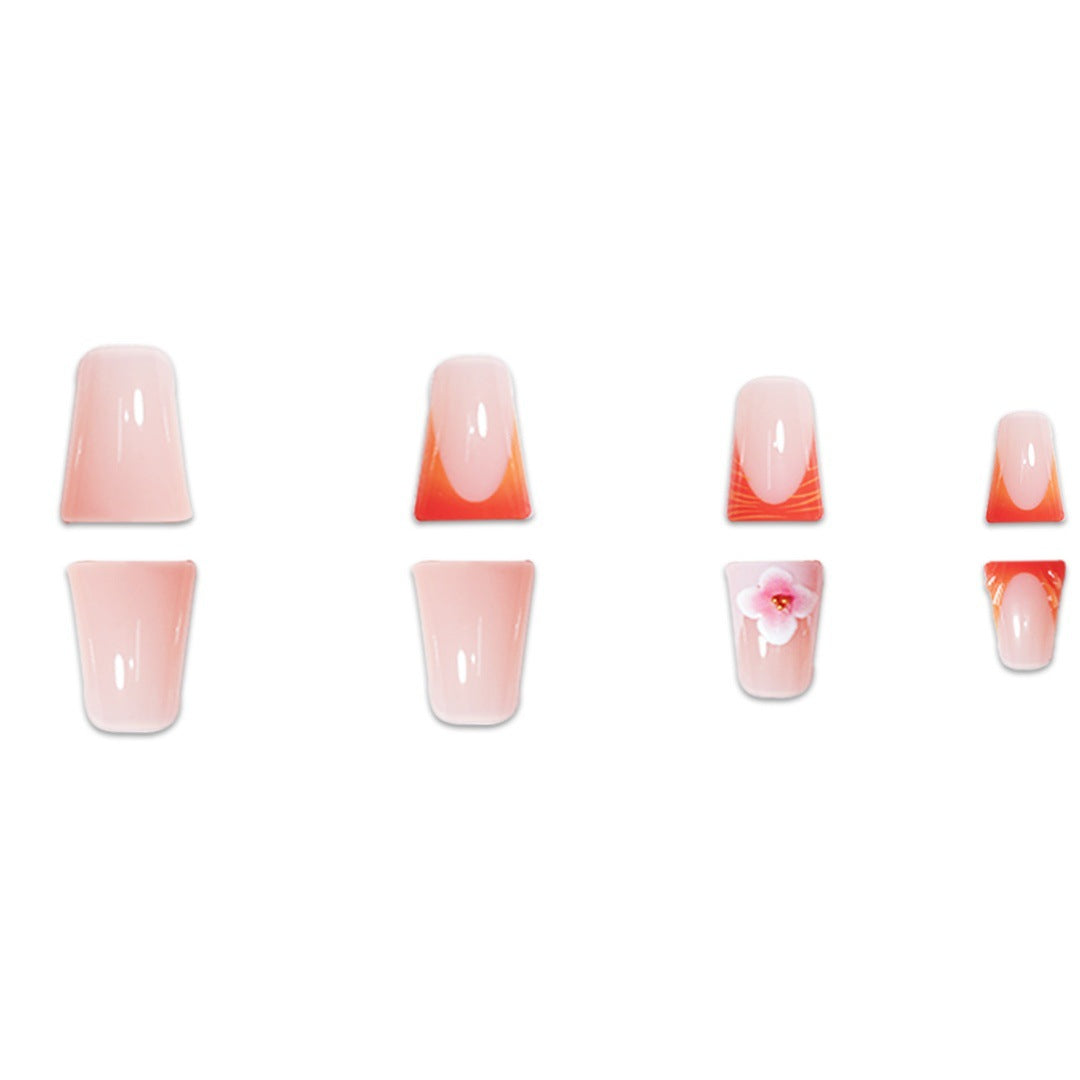 Floral Accent Press-On Nail Set Kalsten