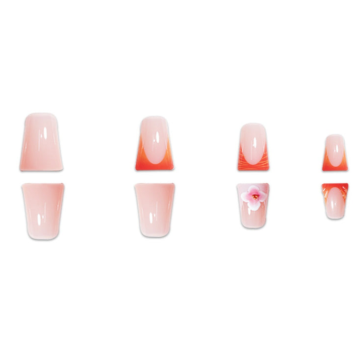 Floral Accent Press-On Nail Set Kalsten