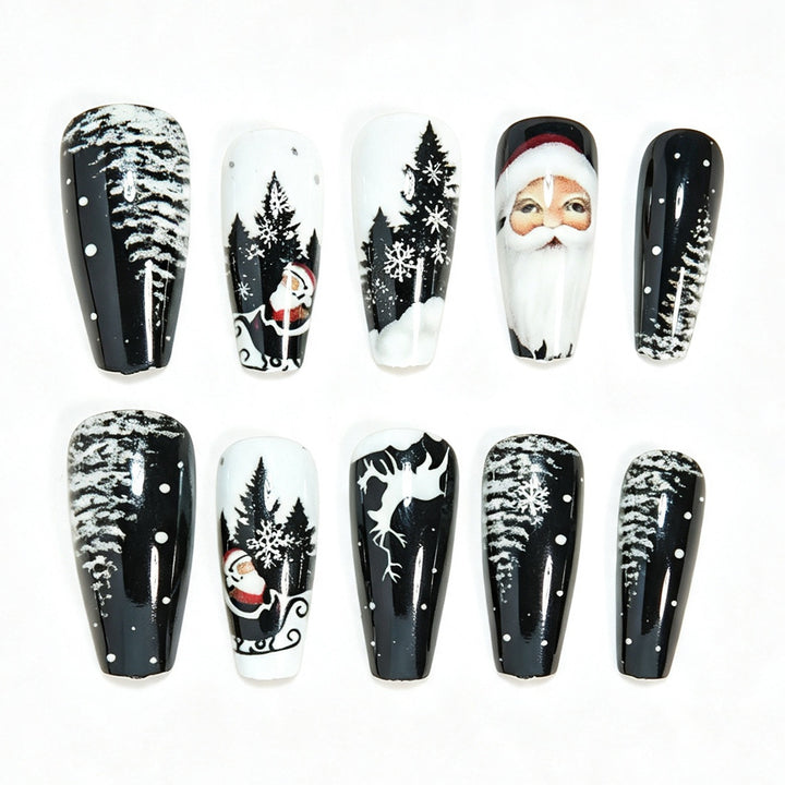 Seasonal Themed Long Press-On Nail Design Kalsten