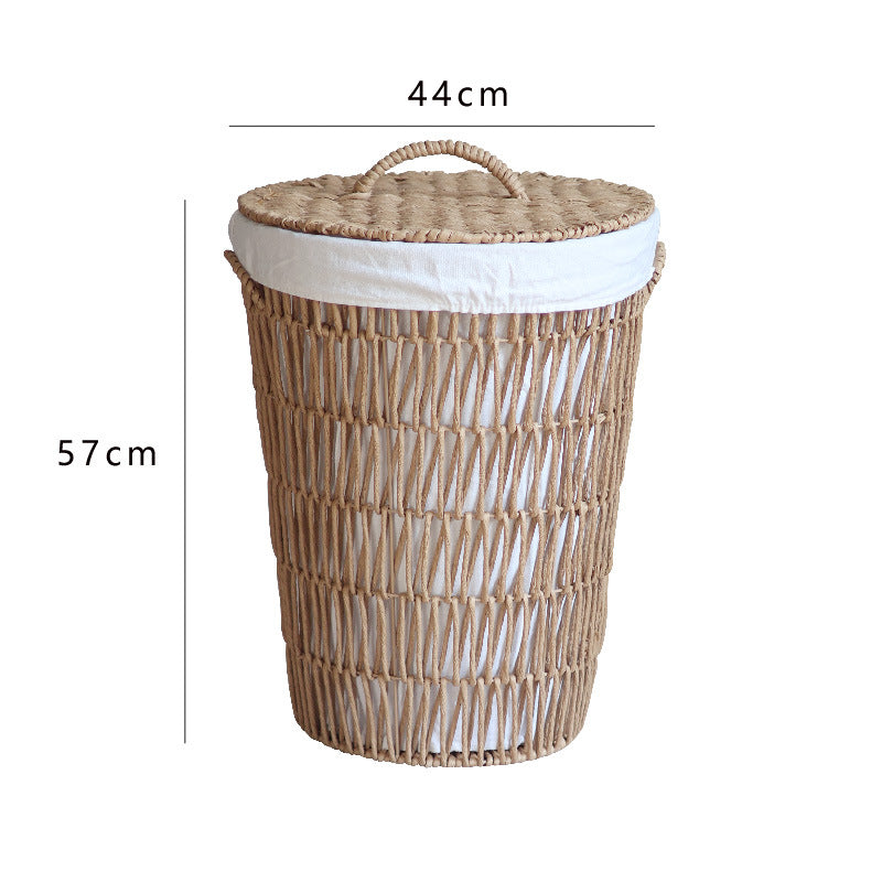 Rustic laundry basket with lid Kalsten