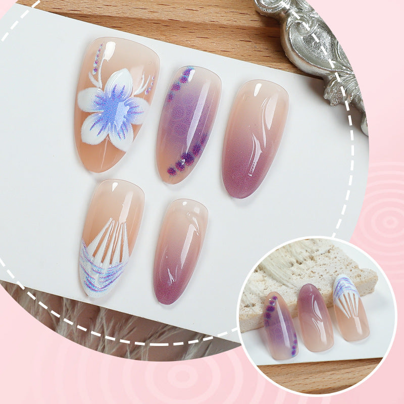 Elegant Floral Press-On Nail Art Set