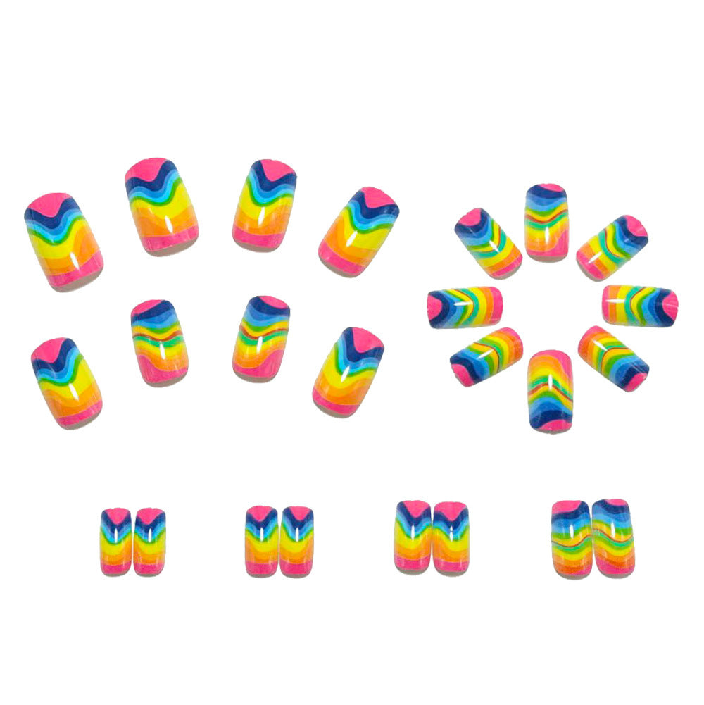 Artificial nails in vibrant wave design Kalsten