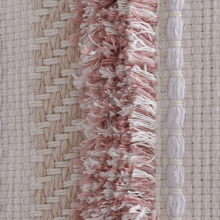 Structured living room carpet with 3D tufting and geometric diamond relief