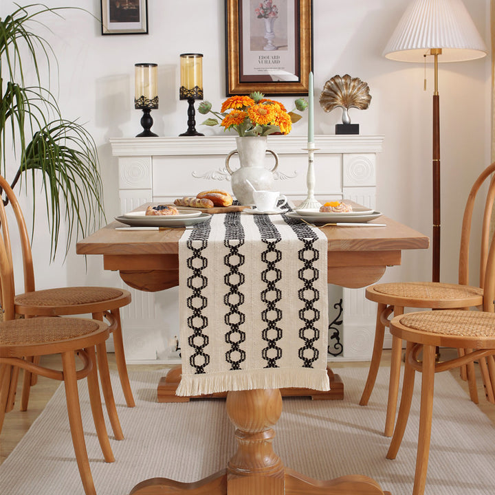 Modern Tasseled Table Runner