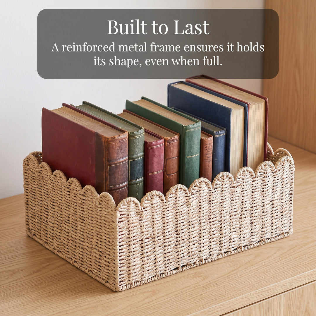 Scalloped Woven Storage Basket Kalsten
