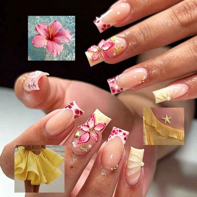 Floral Design Press-On Nail Tips Kalsten