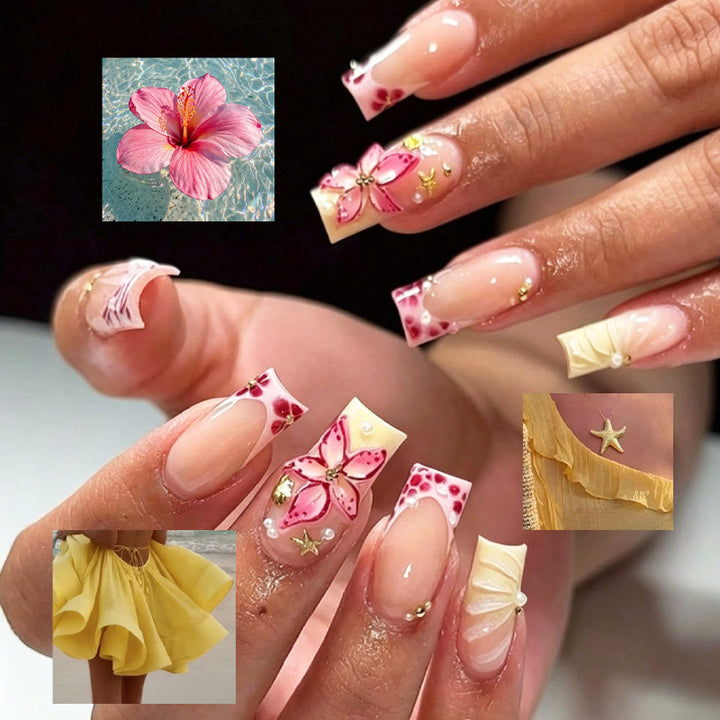 Floral Design Press-On Nail Tips Kalsten