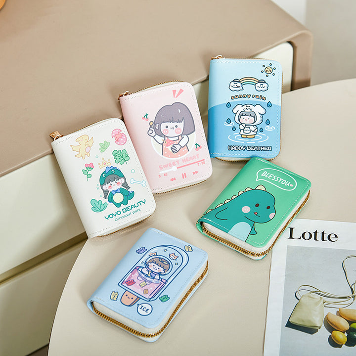 Fun Cartoon Print Zipper Wallet