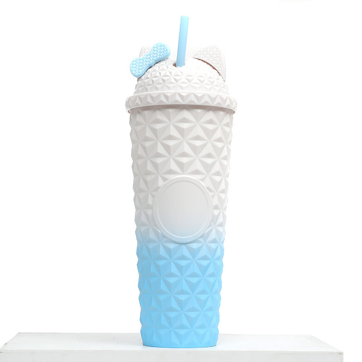 Ladies playful drinking cup with cat ears and integrated straw Kalsten