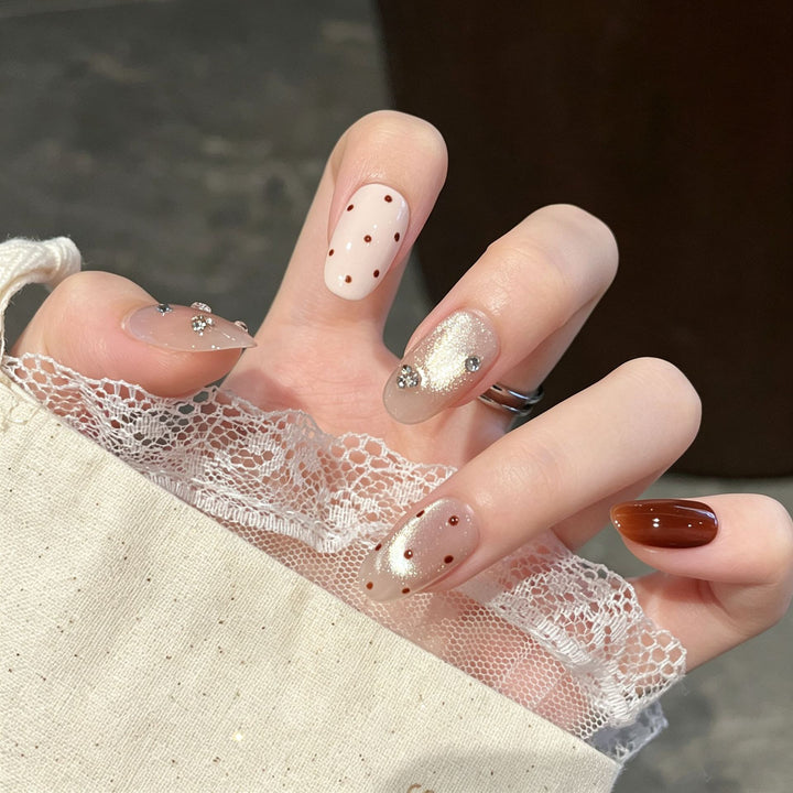 Premium Rhinestone-Embellished Press-On Nail Art Kalsten