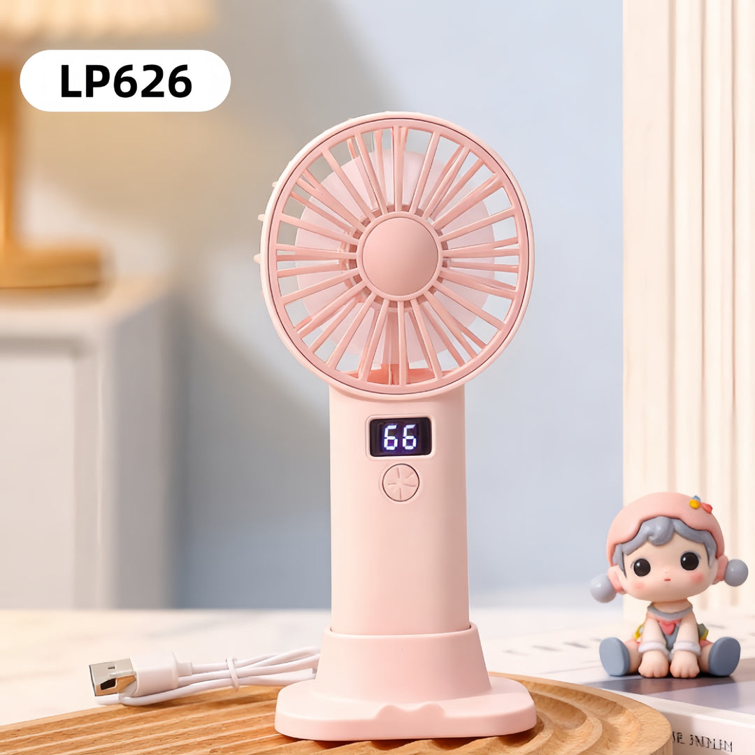 Ladies Portable Hand Fan with Digital Speed Display Kalsten