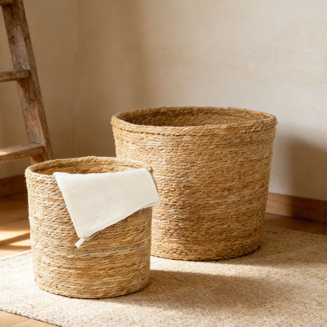 Natural storage basket with woven design Kalsten