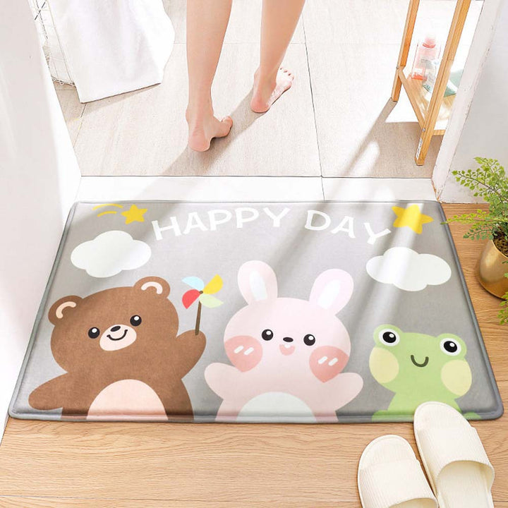 Playful Animal Design Bath Mat