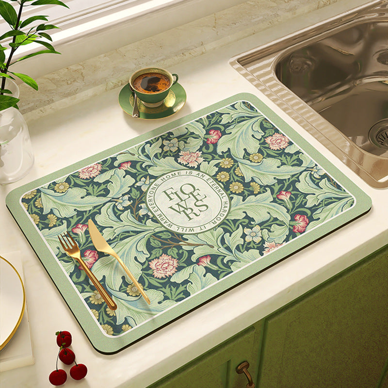 Floral Design Kitchen Mat Kalsten