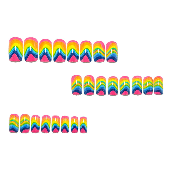 Artificial Nails in Creative Rainbow Design Kalsten