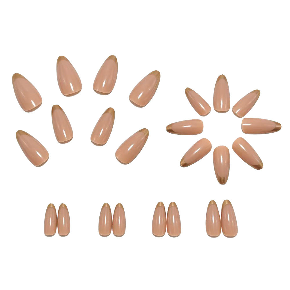 Artificial nails in elegant stiletto design with golden accents Kalsten