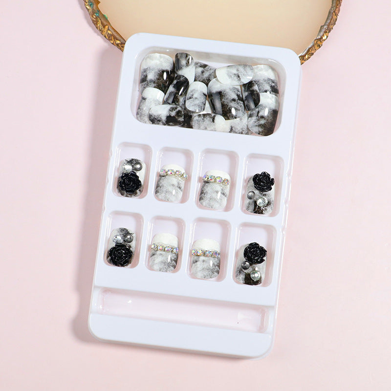 Decorative Press-On Nail Art Set with Bow Accents Kalsten