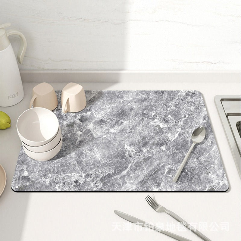 Stylish Marble-Effect Kitchen Mat Kalsten