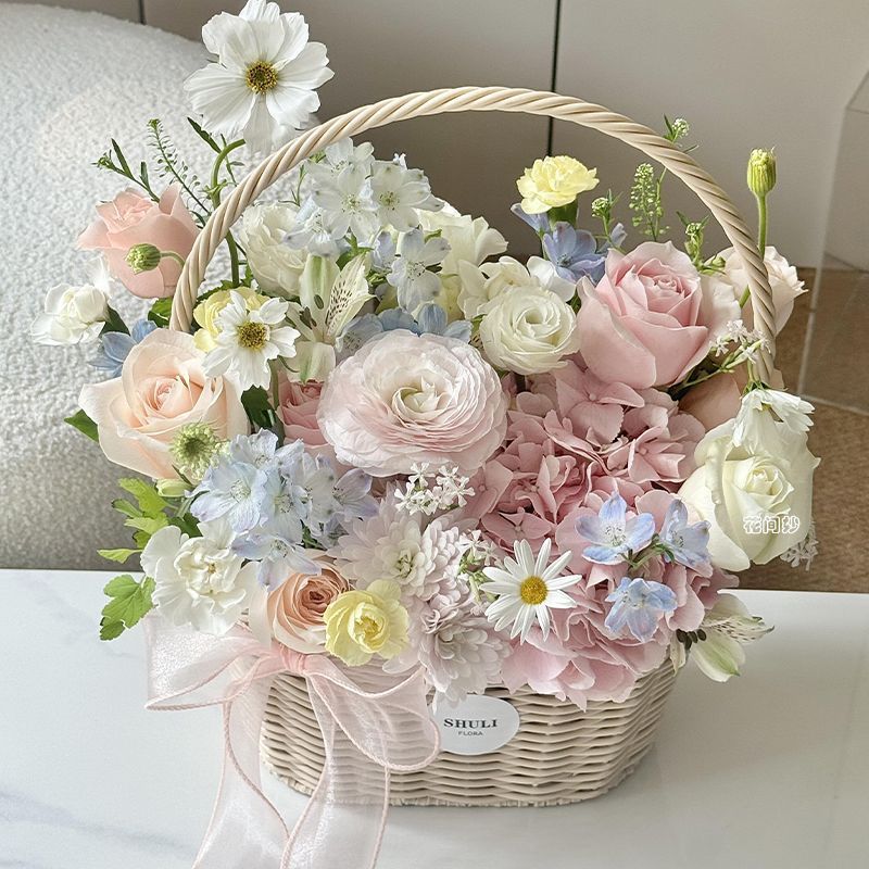 Luxurious Handmade Flower Basket Arrangement