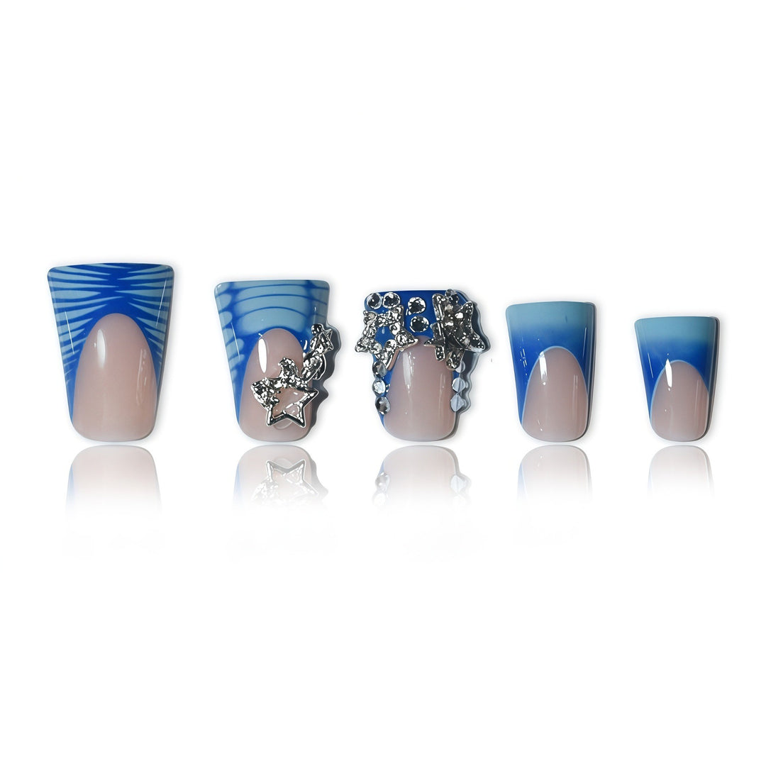 3D Decorative Ocean-Inspired Press-On Nail Art Kalsten