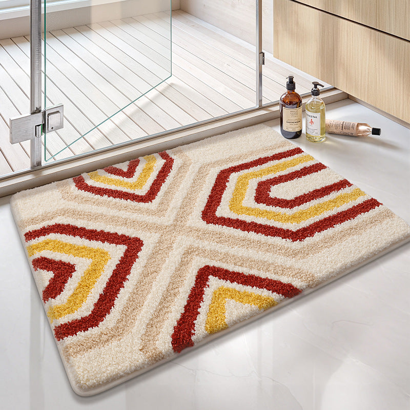 Absorbent Geometric Pattern Bath Mat