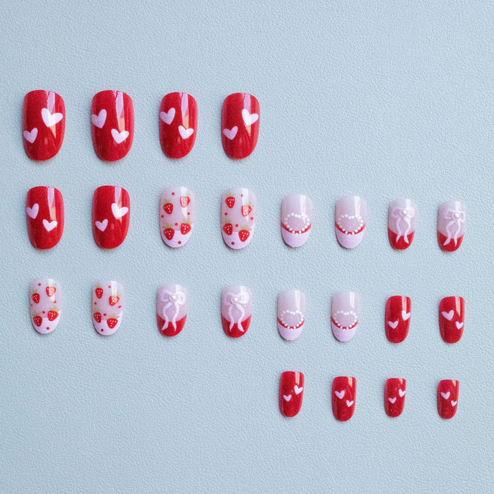 Charming Strawberry-Themed Nail Art Set