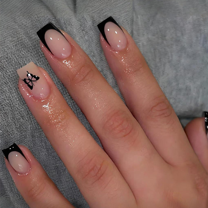 Glamorous artificial nail set with filigree butterfly designs Kalsten