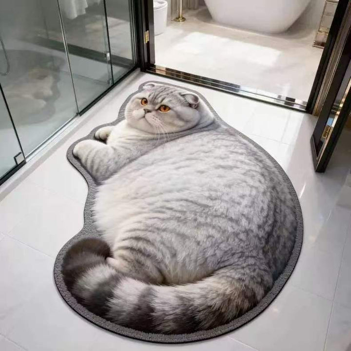Plush Cat-Shaped Bath Mat