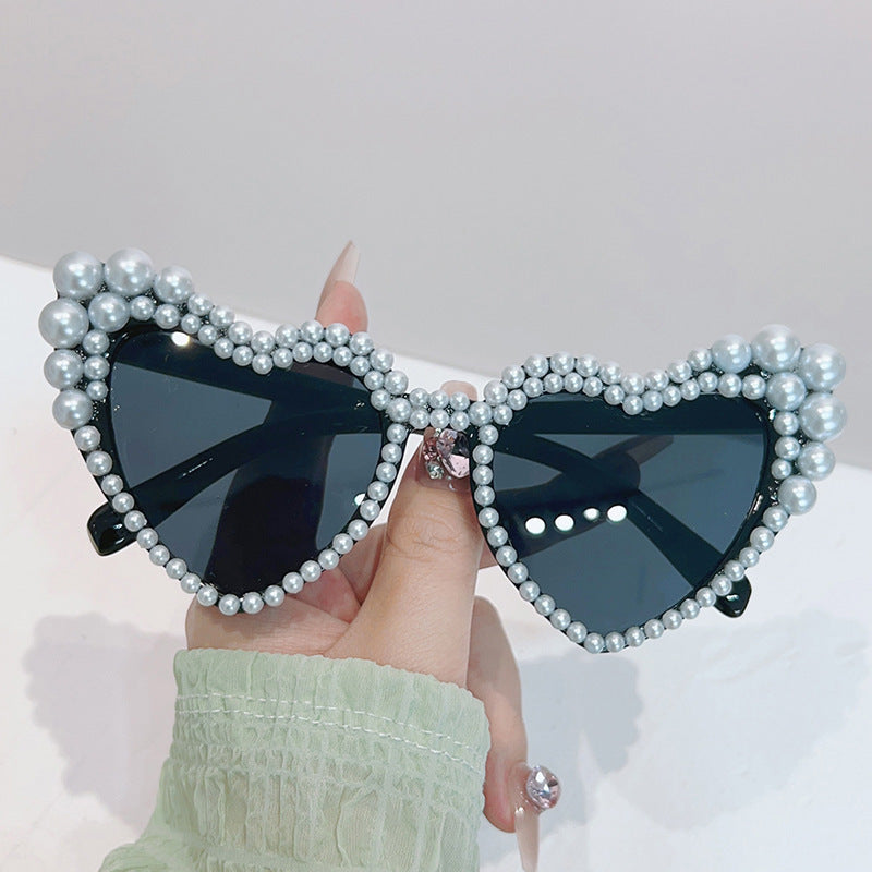 Cat-Eye Pearl-Embellished Sunglasses Kalsten