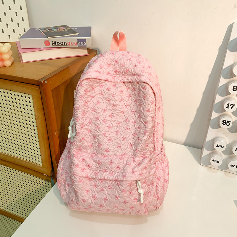 Quilted Floral Patterned Backpack Kalsten