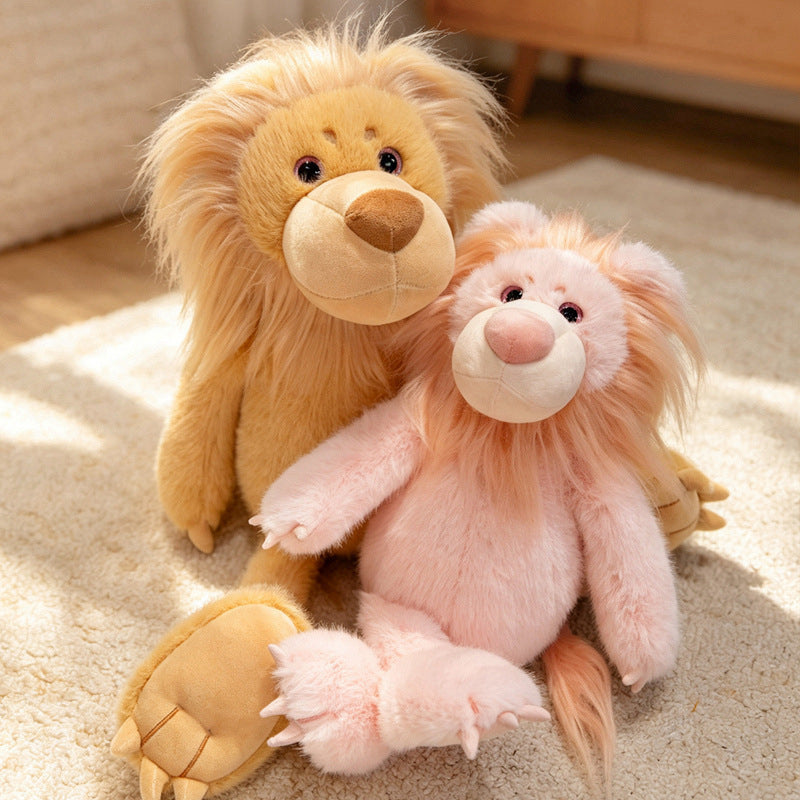 Plush Hugging Mane Lion Cuddle Doll with Oversized Paws and Bean-Fill Body Kalsten