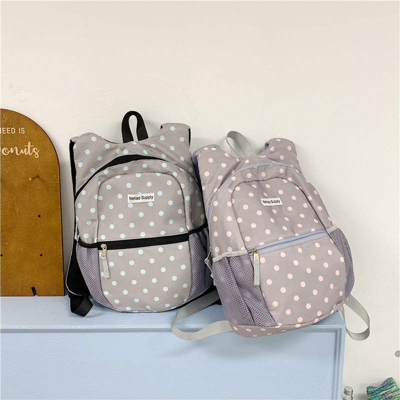 Playful Polka Dot Patterned Backpack Kalsten