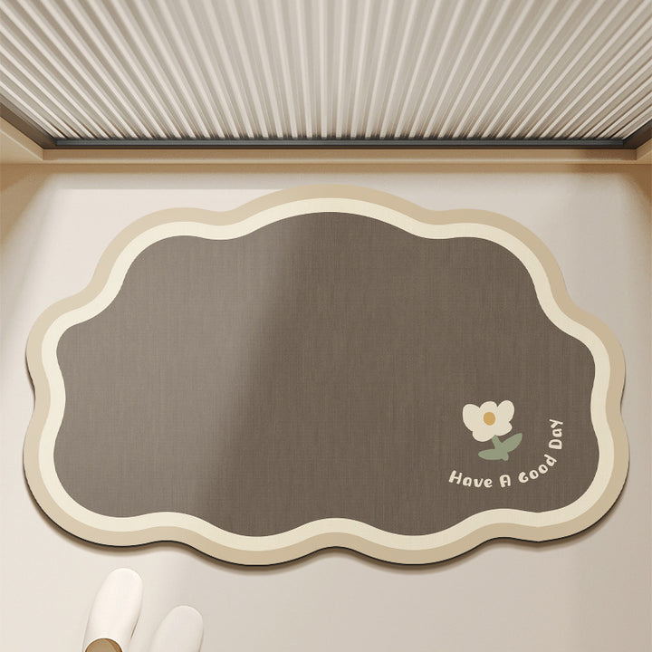 Oval Shaped Welcome Mat with Inspirational Quote