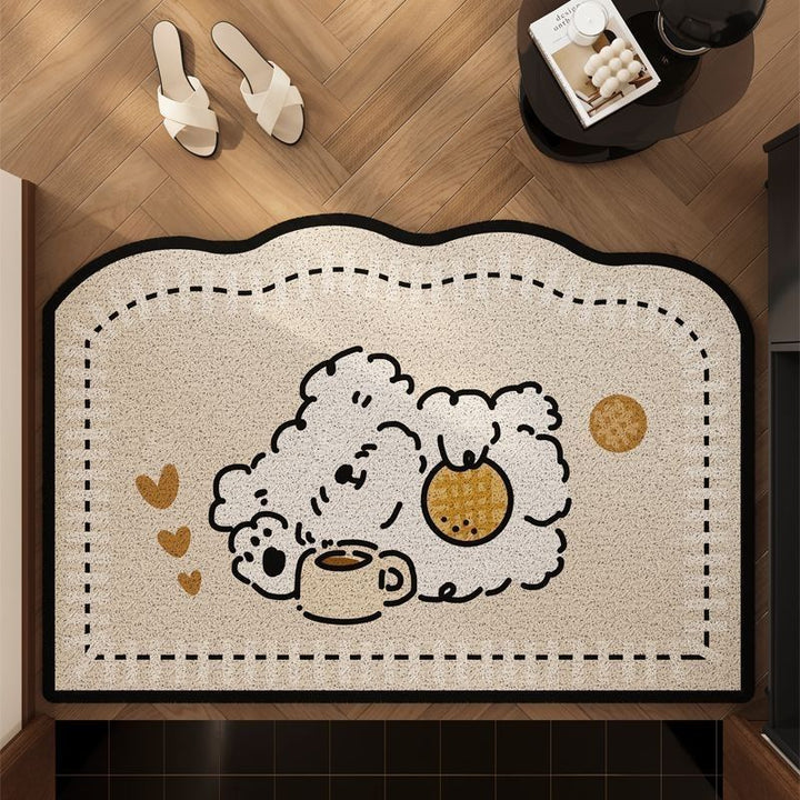 Playful Coffee-Themed Bath Mat