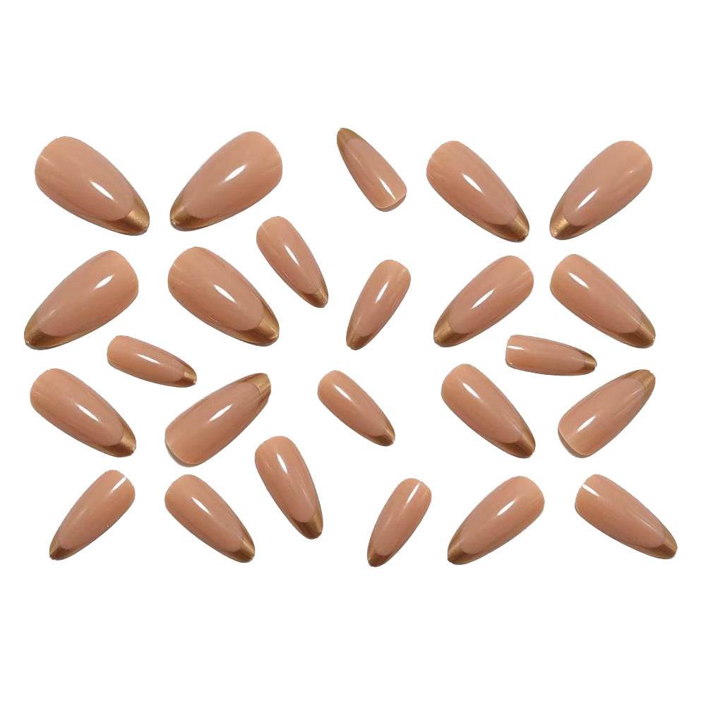 Artificial nails in elegant stiletto design with golden accents Kalsten