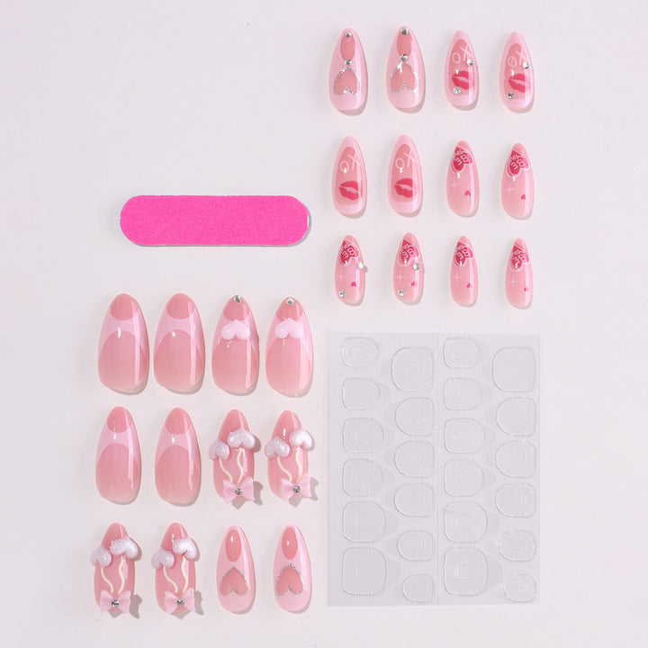 Artificial nail set with playful heart and lip motifs Kalsten